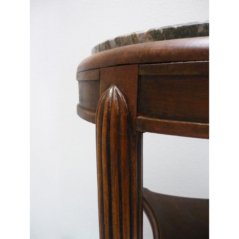Vintage Art Deco walnut pedestal table, 1930