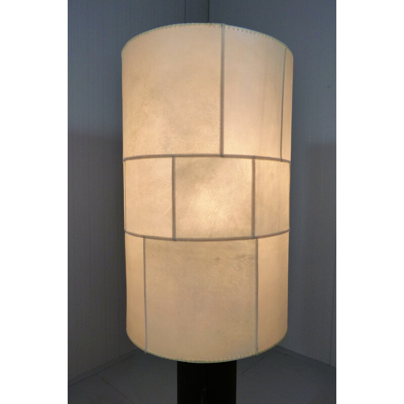 Mid-century large leather floor lamp by Charlotte Waver, Germany 1970s