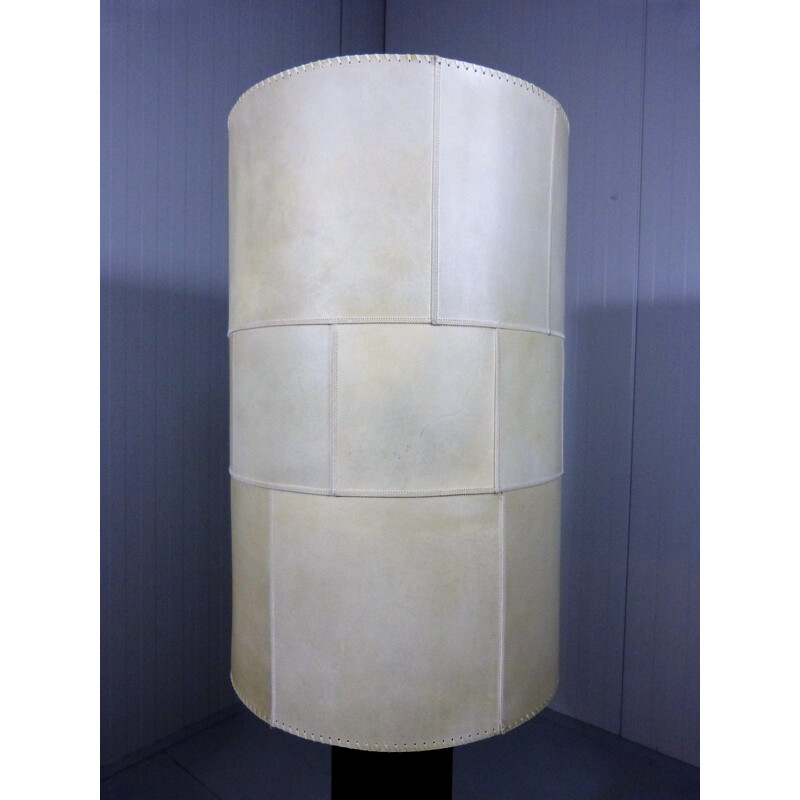 Mid-century large leather floor lamp by Charlotte Waver, Germany 1970s