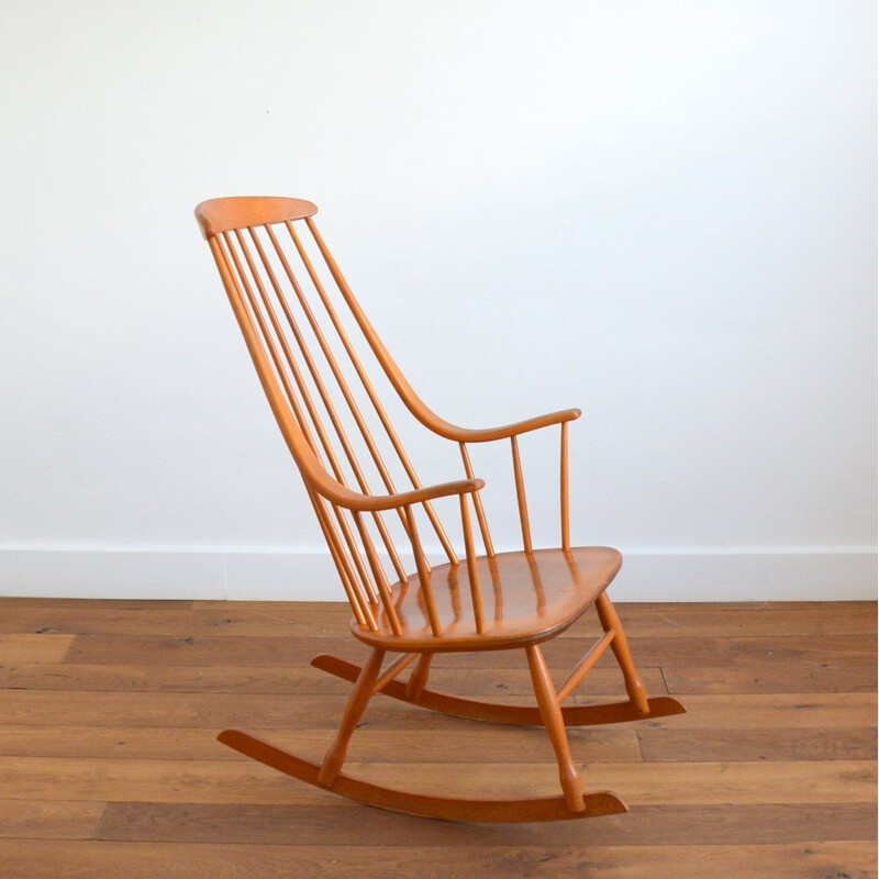 Grandessa Scandinavian vintage rocking chair by Lena Larsson, 1960