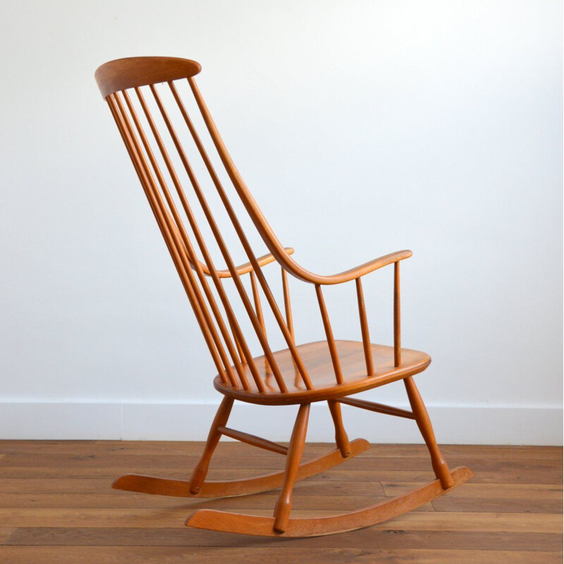 Grandessa Scandinavian vintage rocking chair by Lena Larsson, 1960