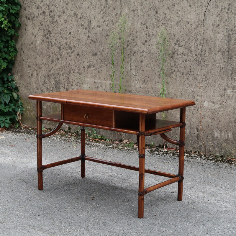 Vintage bamboo desk by Mc Guire
