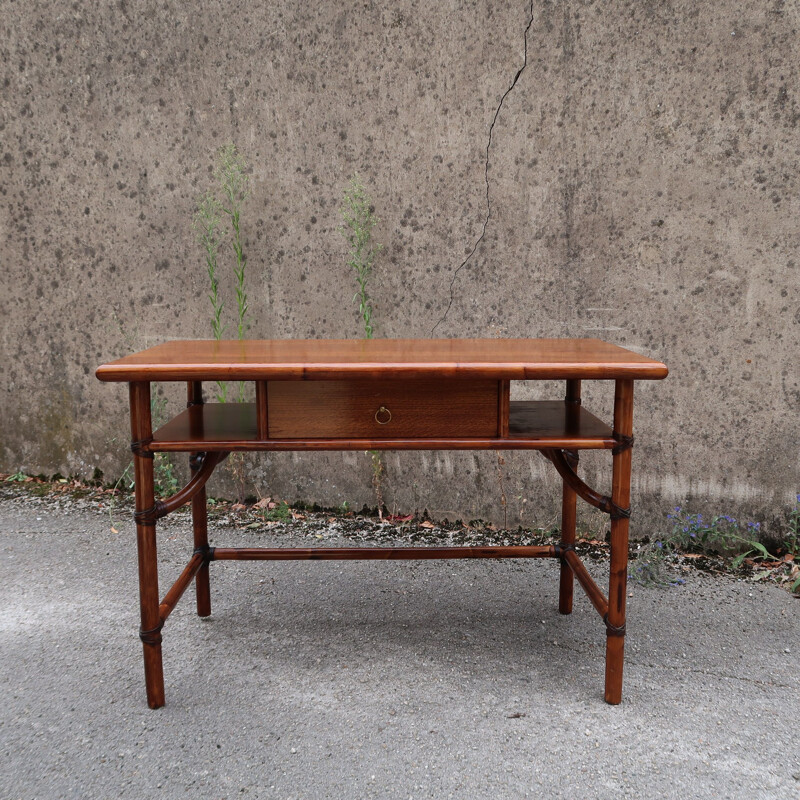 Vintage bamboo desk by Mc Guire