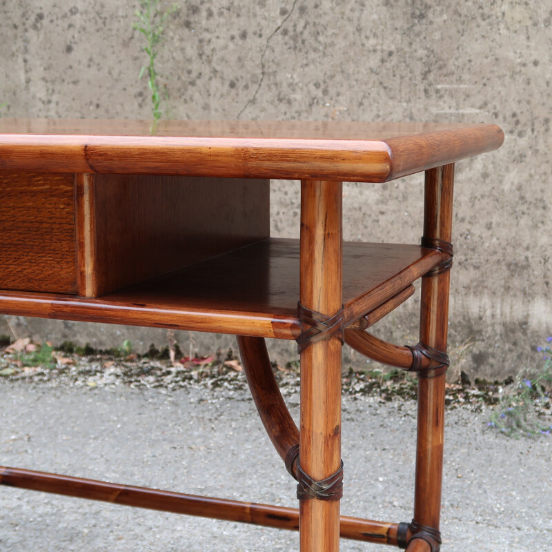 Vintage bamboo desk by Mc Guire