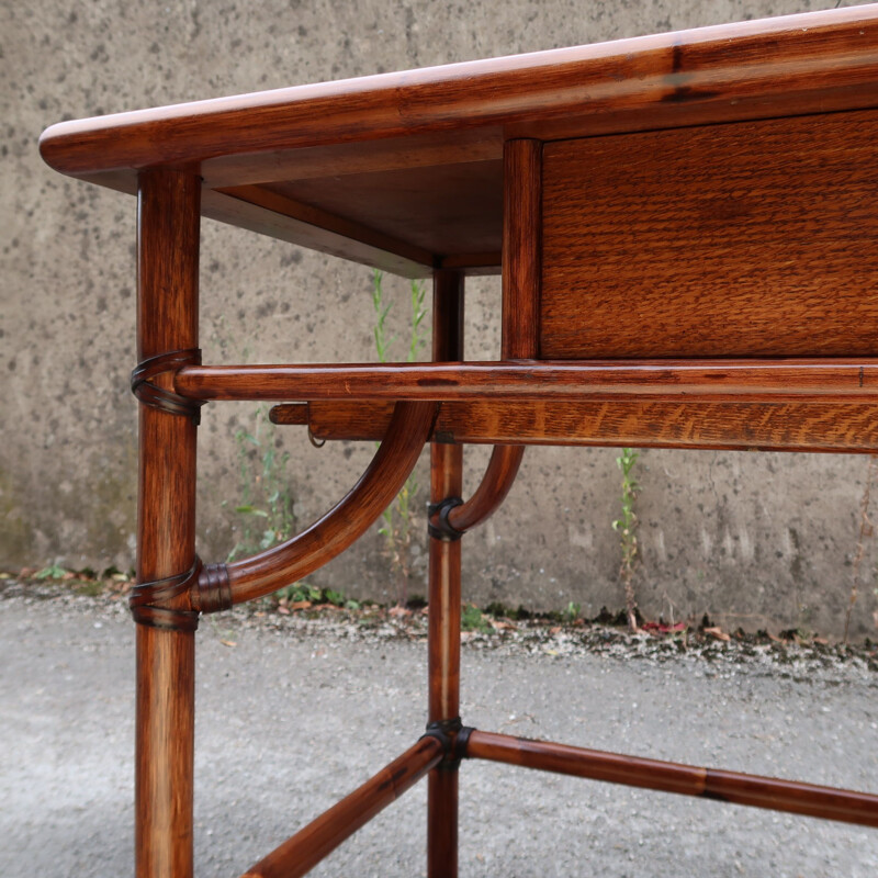 Vintage bamboo desk by Mc Guire