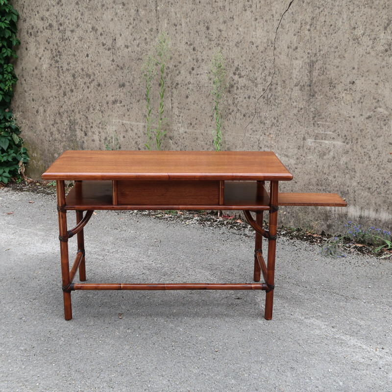 Vintage bamboo desk by Mc Guire