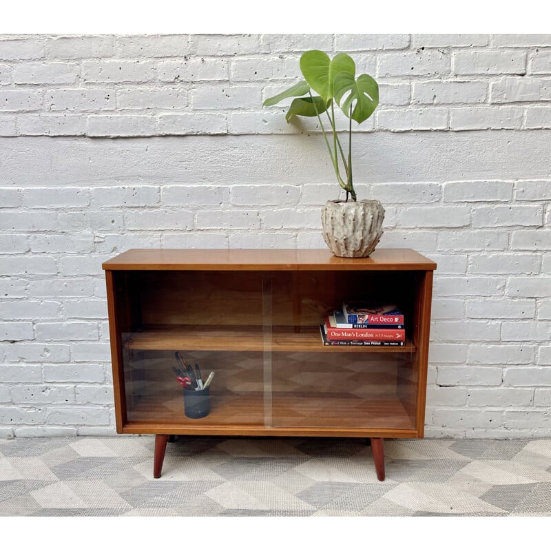 Vintage bookshelf sideboard with glass doors