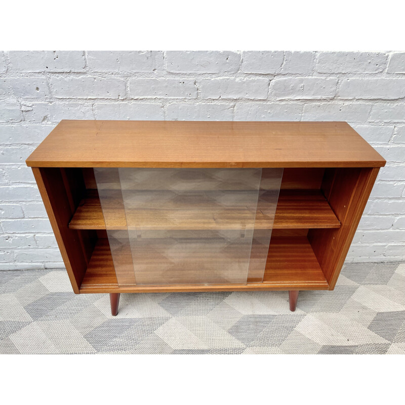 Vintage bookshelf sideboard with glass doors