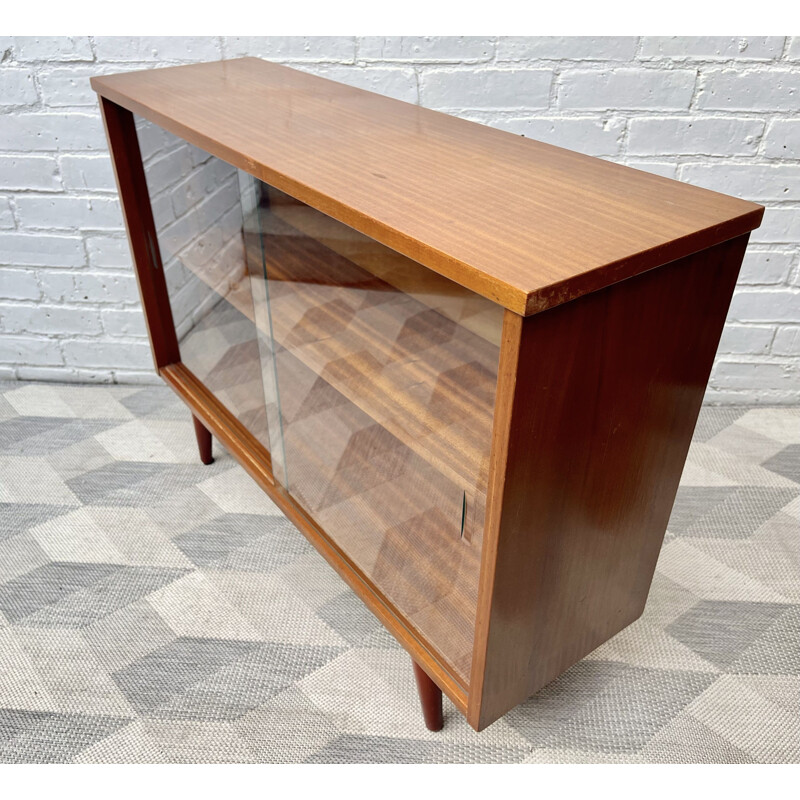 Vintage bookshelf sideboard with glass doors