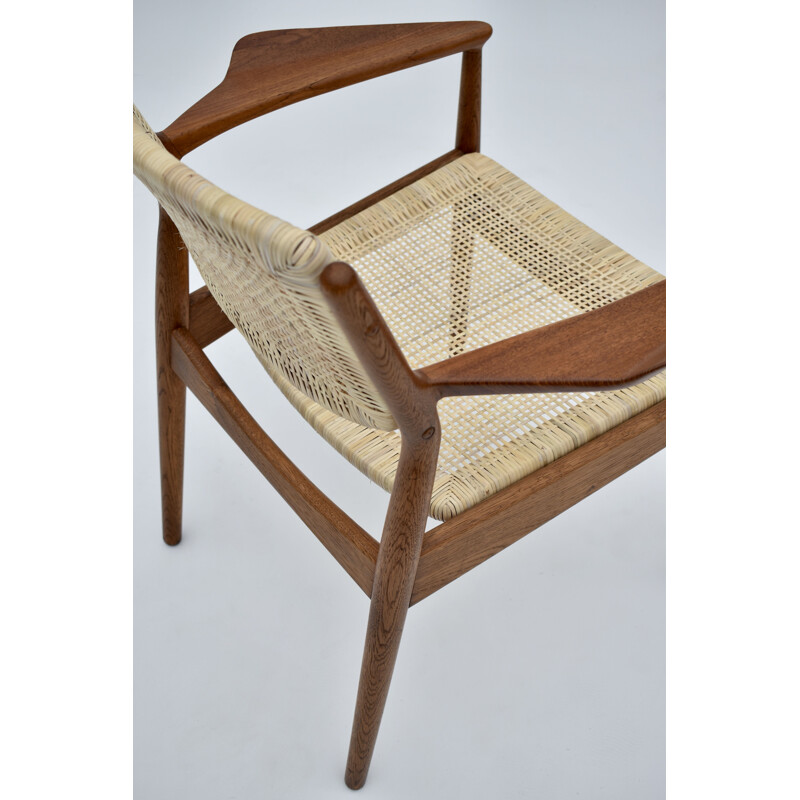 Vintage-Sessel Modell 51a aus Eiche und Rattan von Arne Vodder für Sibast