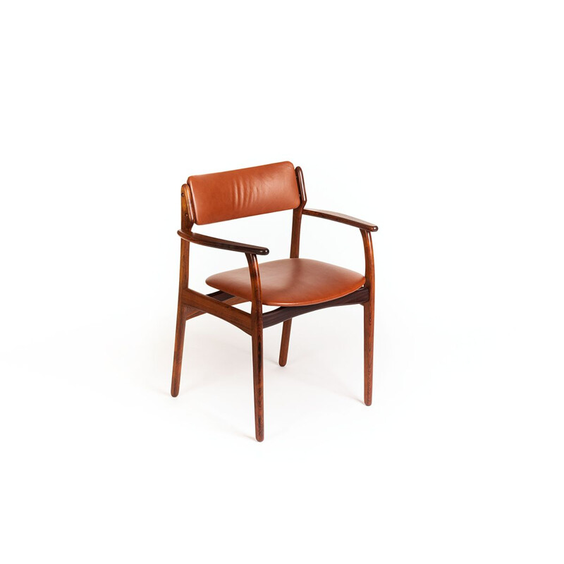 Vintage danish rosewood desk chair by Erik Buch