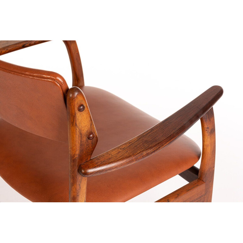 Vintage danish rosewood desk chair by Erik Buch