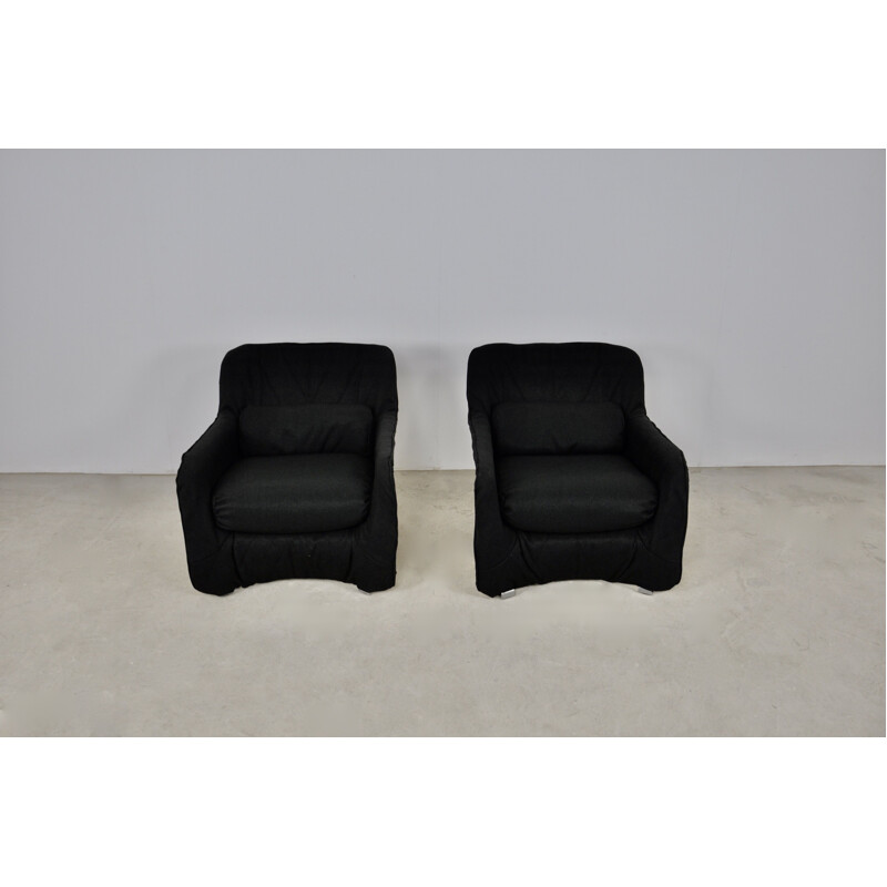 Vintage pair of "Bicia" armchairs by Carlo Bartoli for Arflex, 1969s