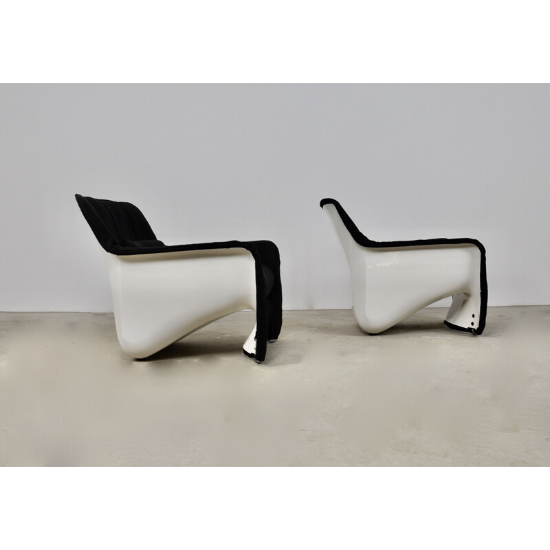 Vintage pair of "Bicia" armchairs by Carlo Bartoli for Arflex, 1969s