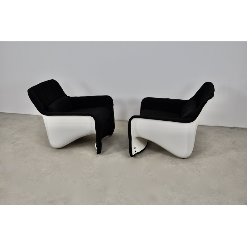 Vintage pair of "Bicia" armchairs by Carlo Bartoli for Arflex, 1969s