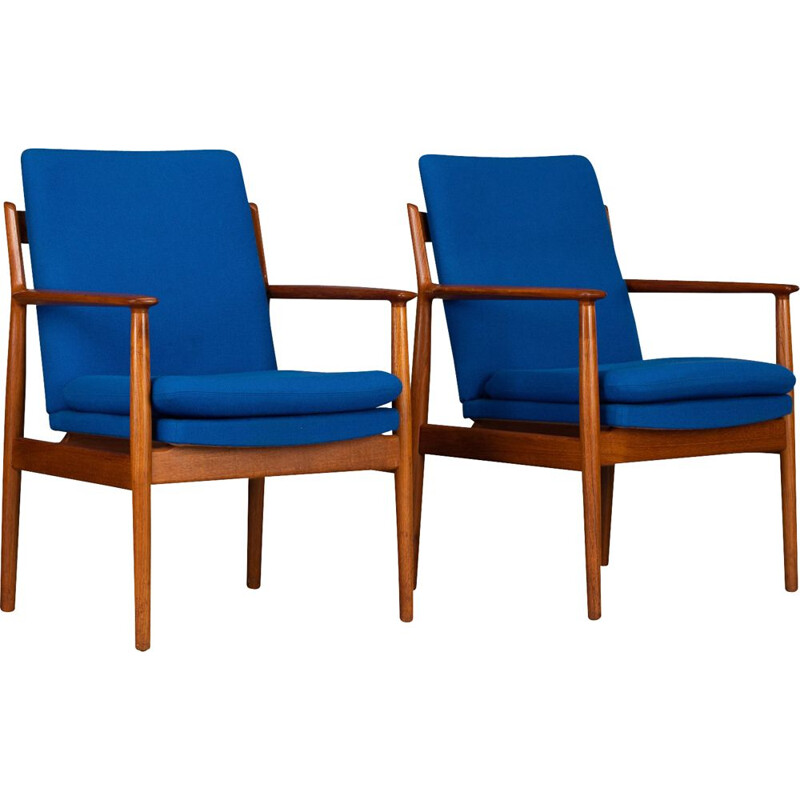 Set van 2 vintage fauteuils Model nr. 341 van Arne Vodder voor Sibast, 1970