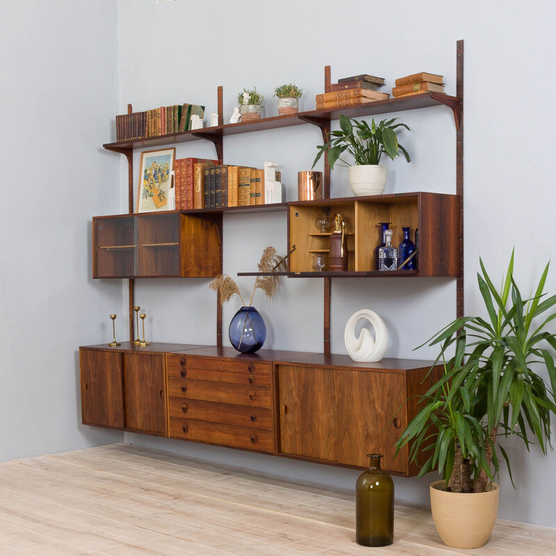 Mid-century rosewood wall unit by Thygesen & Sørensen for Hansen and Guldborg, 1960s