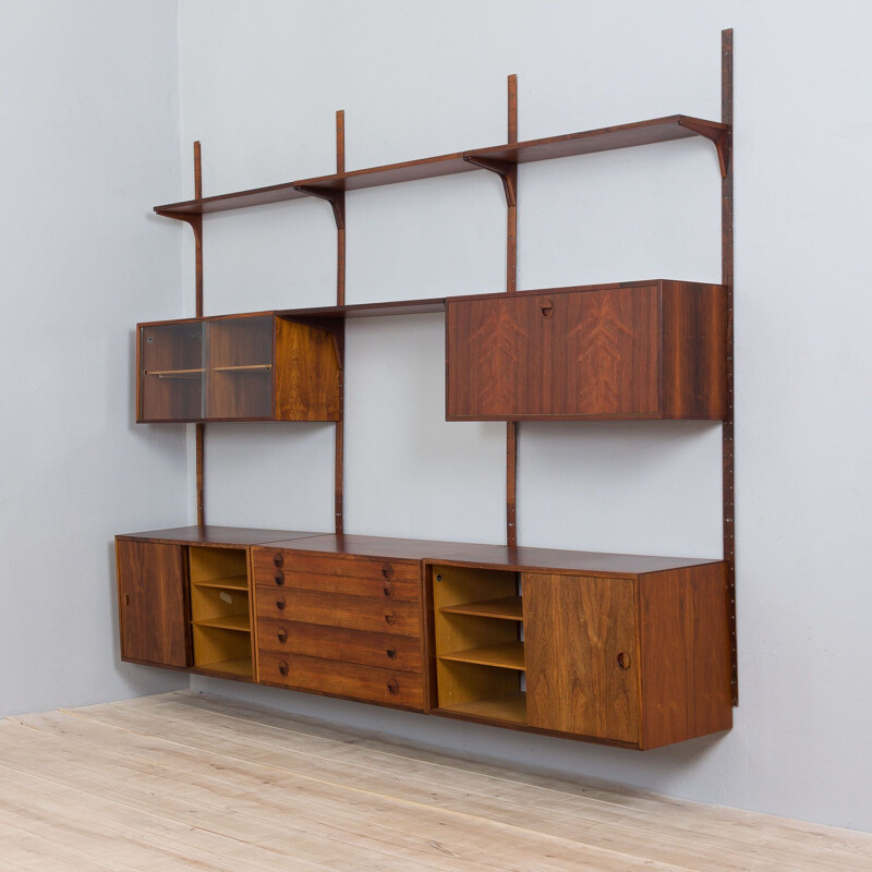 Mid-century rosewood wall unit by Thygesen & Sørensen for Hansen and Guldborg, 1960s