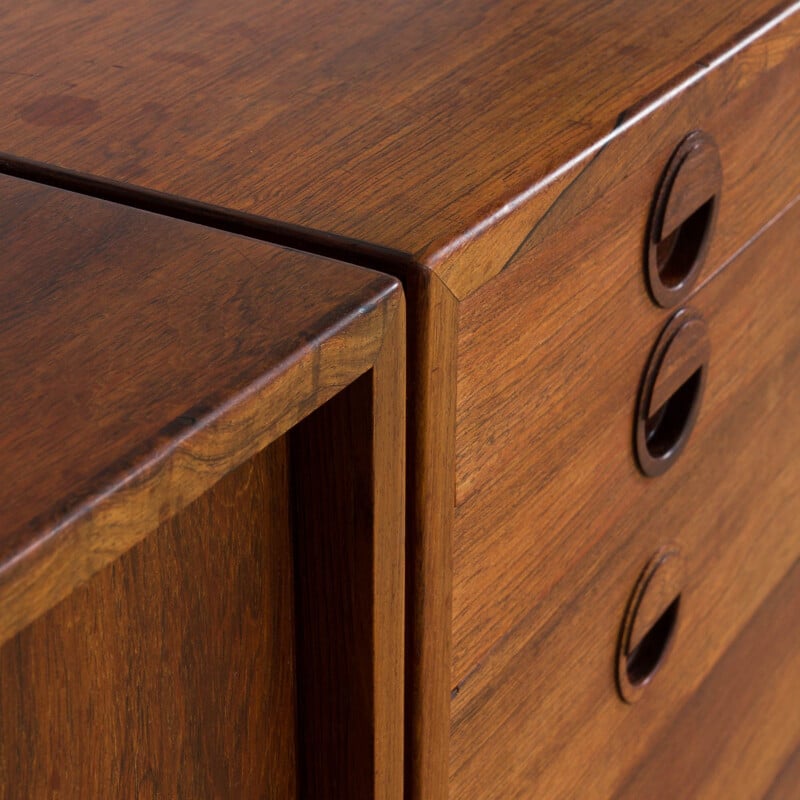 Mid-century rosewood wall unit by Thygesen & Sørensen for Hansen and Guldborg, 1960s