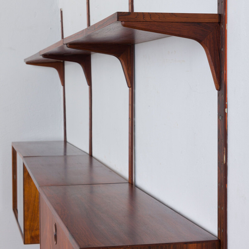 Mid-century rosewood wall unit by Thygesen & Sørensen for Hansen and Guldborg, 1960s