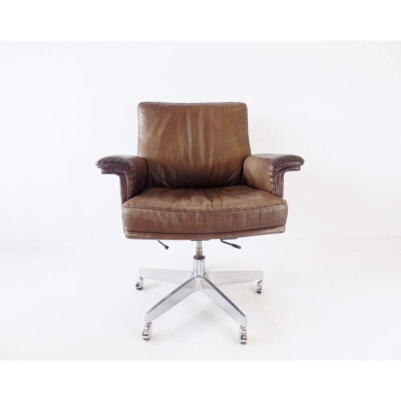 Mid century DS 35 leather office armchair by De Sede, 1960s