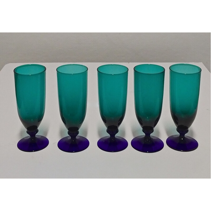 Ensemble de 5 verres en verre de Murano - 1960