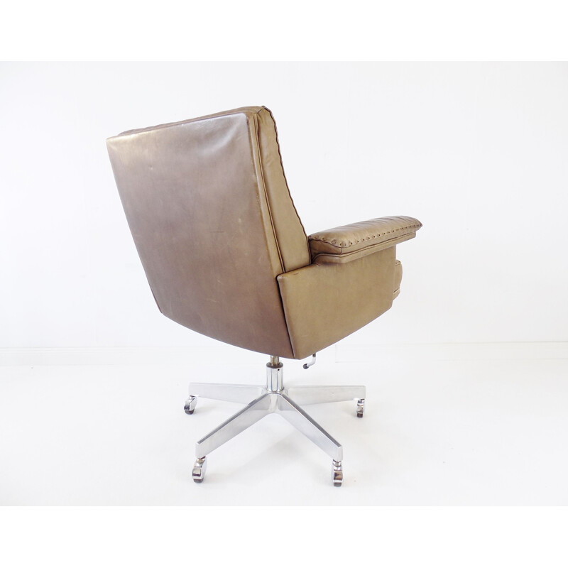 Mid century DS 35 leather office armchair by De Sede, 1960s