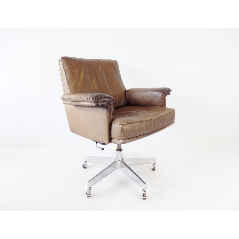 Mid century DS 35 leather office armchair by De Sede, 1960s