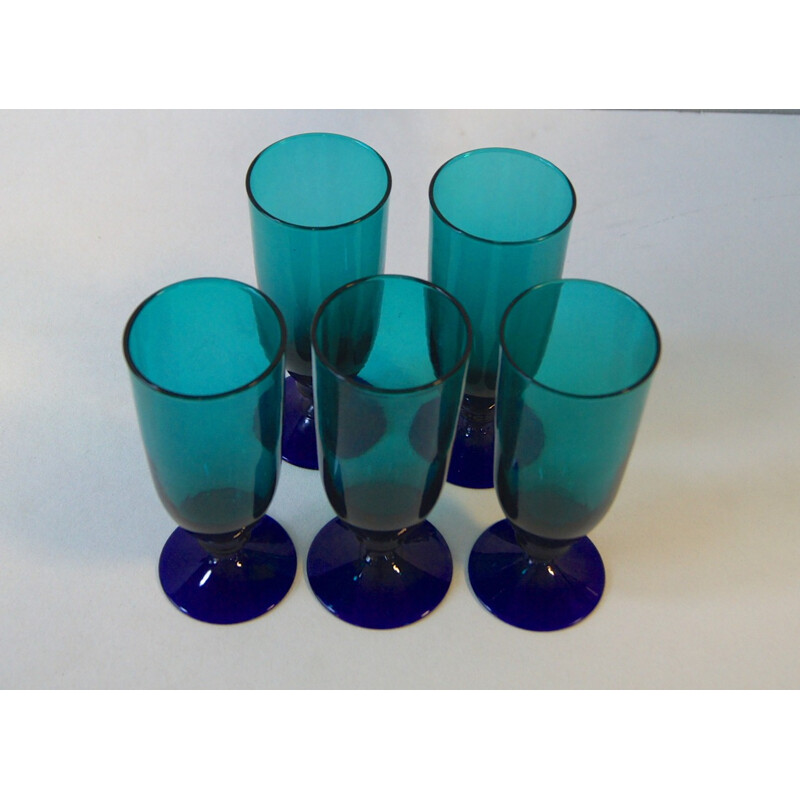 Ensemble de 5 verres en verre de Murano - 1960