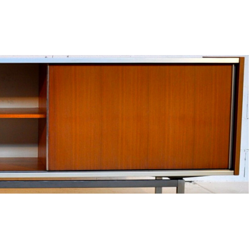 Vintage mahogany and aluminum sideboard by Georges Frydman for EFA, 1960