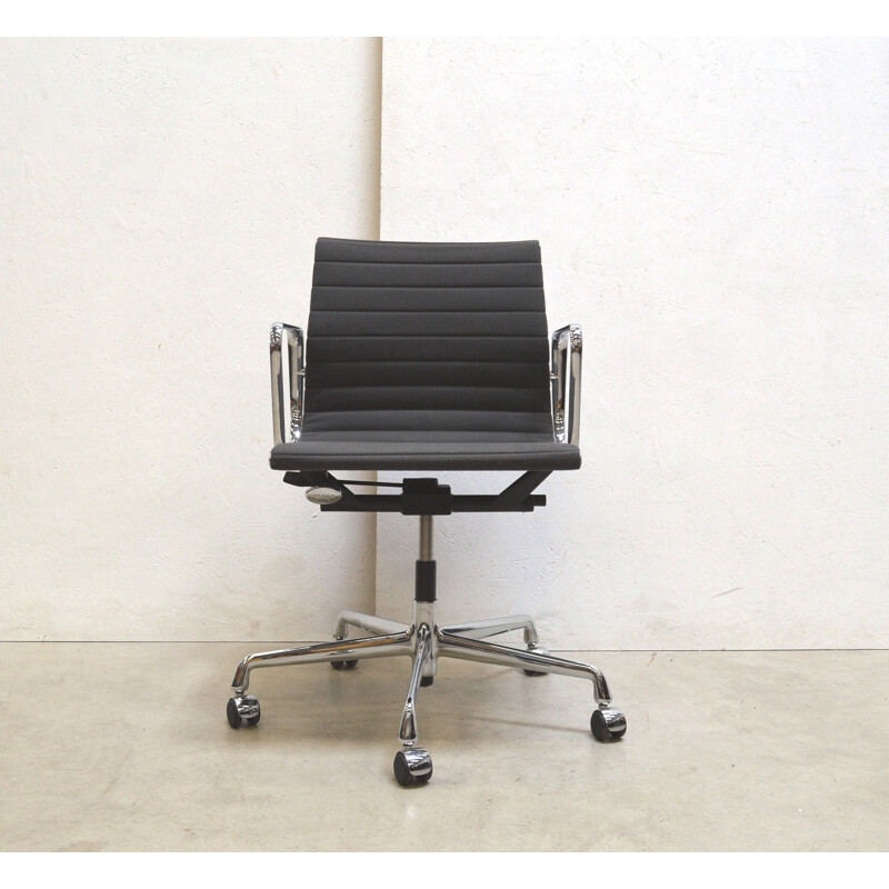Vintage grey Hopsak office armchair by Charles Eames for Vitra