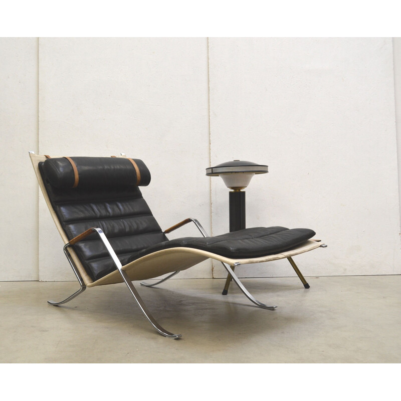 Fauteuil lounge vintage Grasshopper de Jorgen Kastholm et Preben Fabricius pour Kill International, 1960