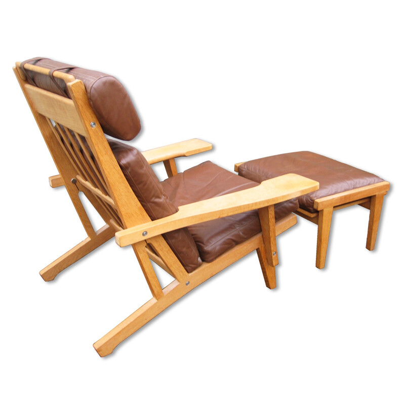 Getema high back lounge chair with footstool, H.J WEGNER - 1969