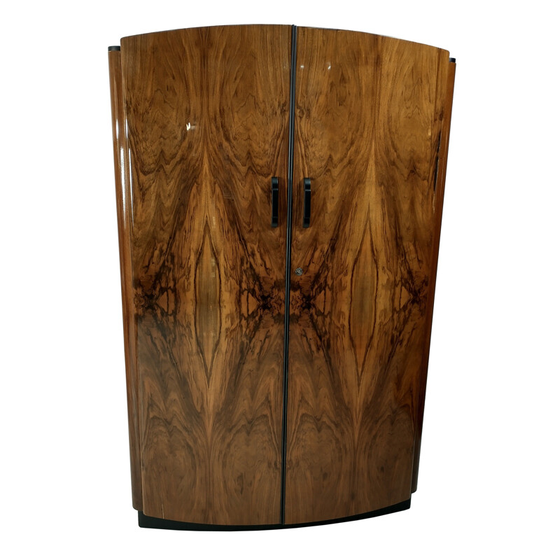 Art Deco vintage walnut cabinet by Jindřich Halabala for UP Závody, 1950s