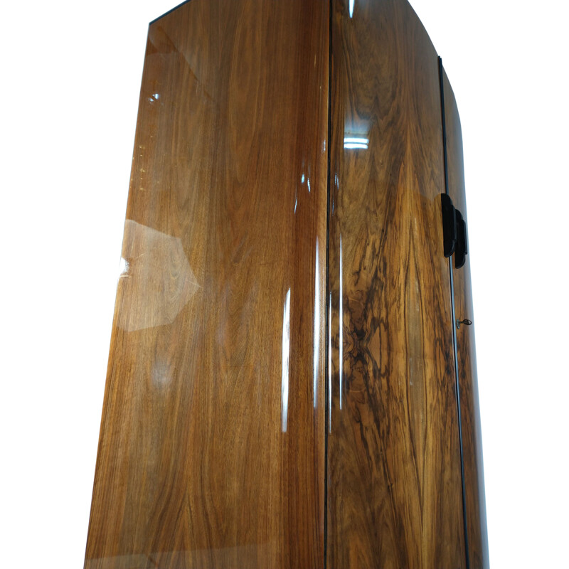 Art Deco vintage walnut cabinet by Jindřich Halabala for UP Závody, 1950s