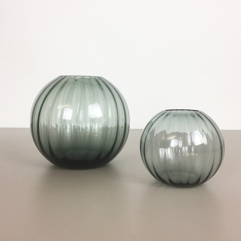 Set of two WMF vases in glass, Wihelm WAGENFELD - 1960s