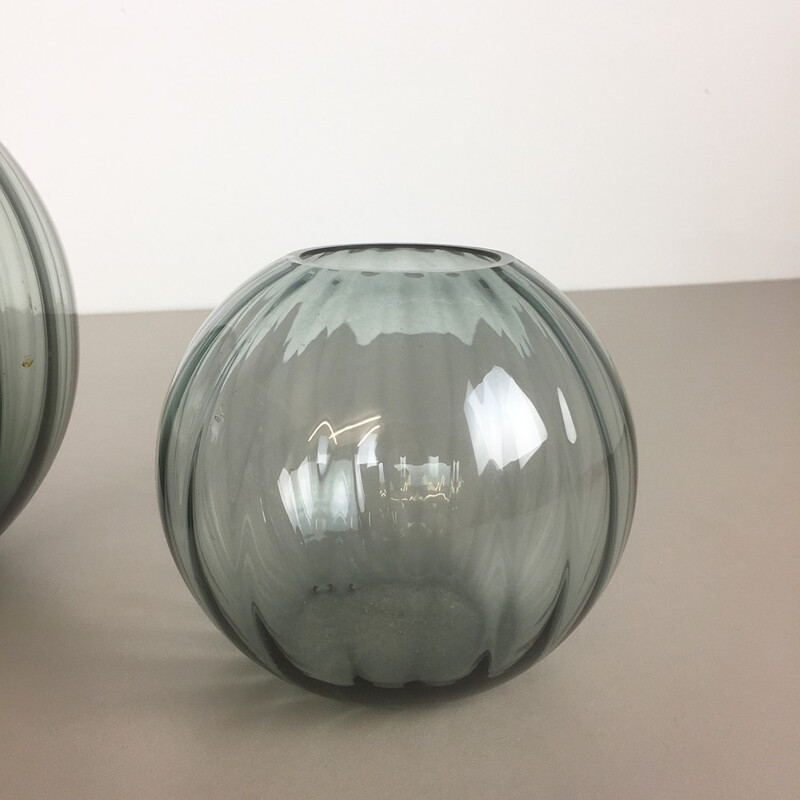 Set of two WMF vases in glass, Wihelm WAGENFELD - 1960s