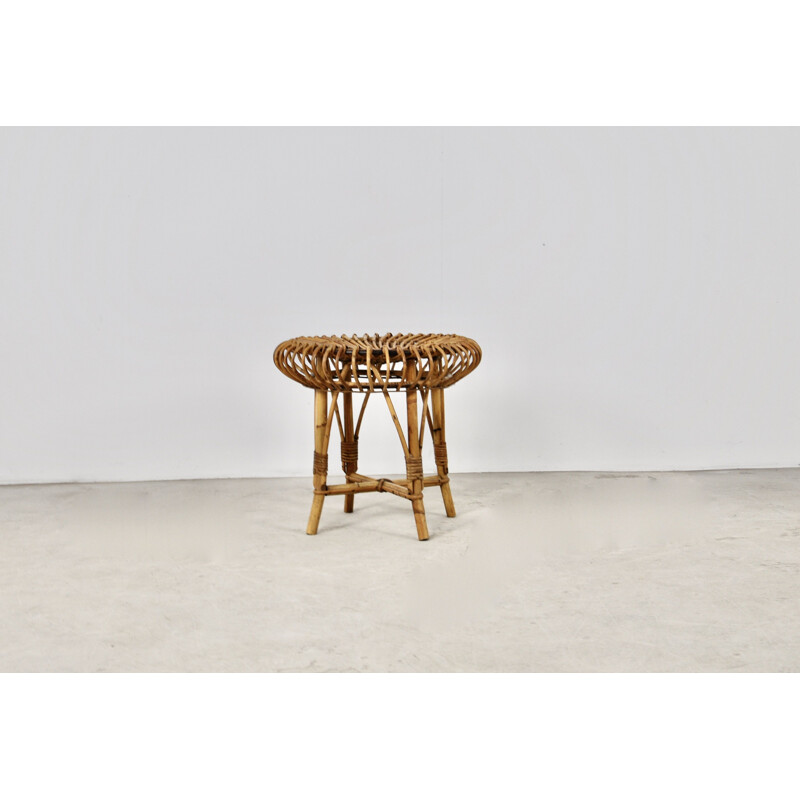 Mid-century rattan stool, 1960s