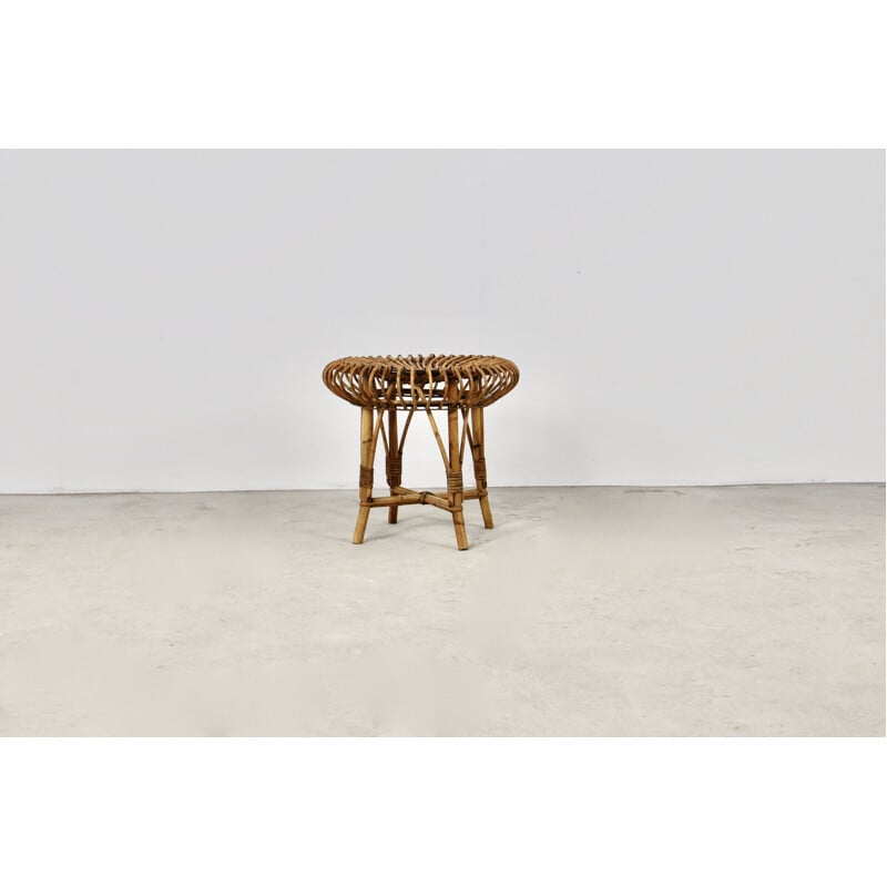 Mid-century rattan stool, 1960s