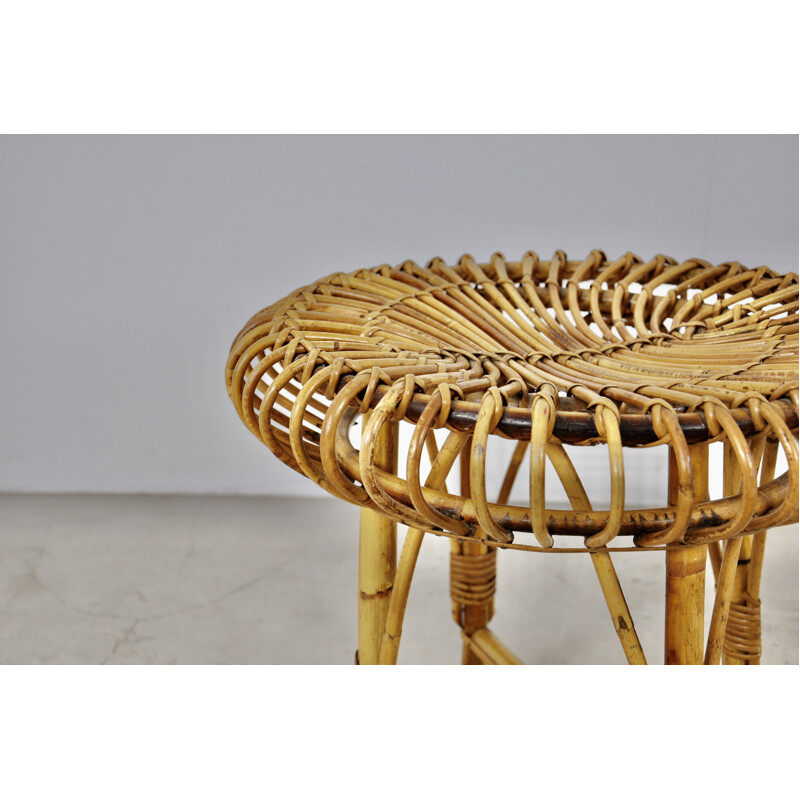 Mid-century rattan stool, 1960s