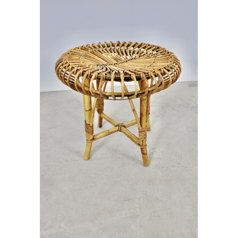 Mid-century rattan stool, 1960s