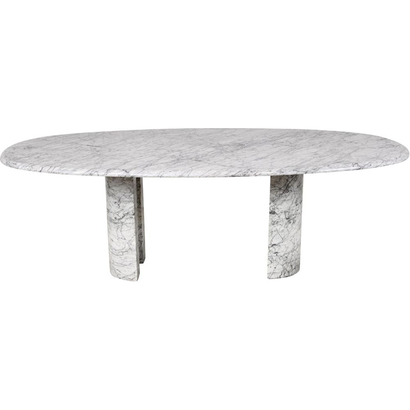 Vintage table in Carrara marble for Charles Year, 1970