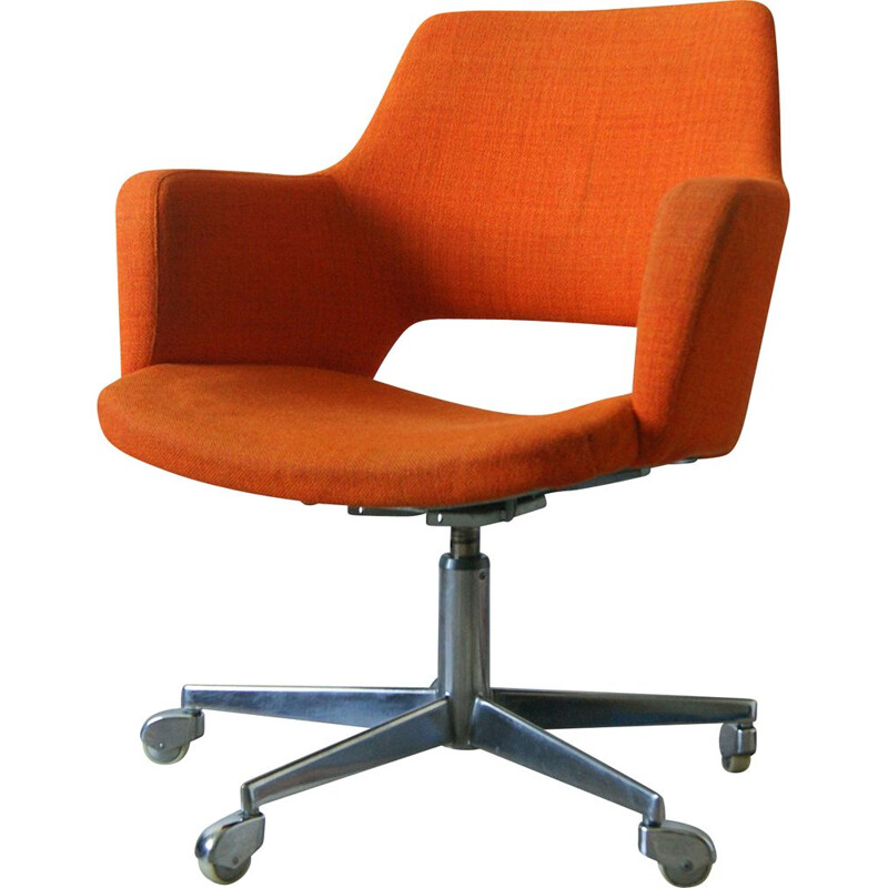 Chaise de bureau orange vintage by Wilde&Spieth, 1960