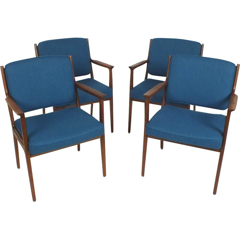 Set of 4 vintage dinning chairs by Karl Erik Ekselius for J.O. Carlsson, 1950s