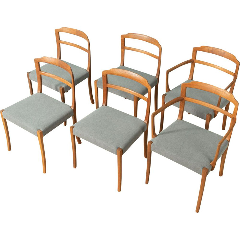 6 vintage eetkamerstoelen van Ole Wanscher voor A.J. Iversen, 1960