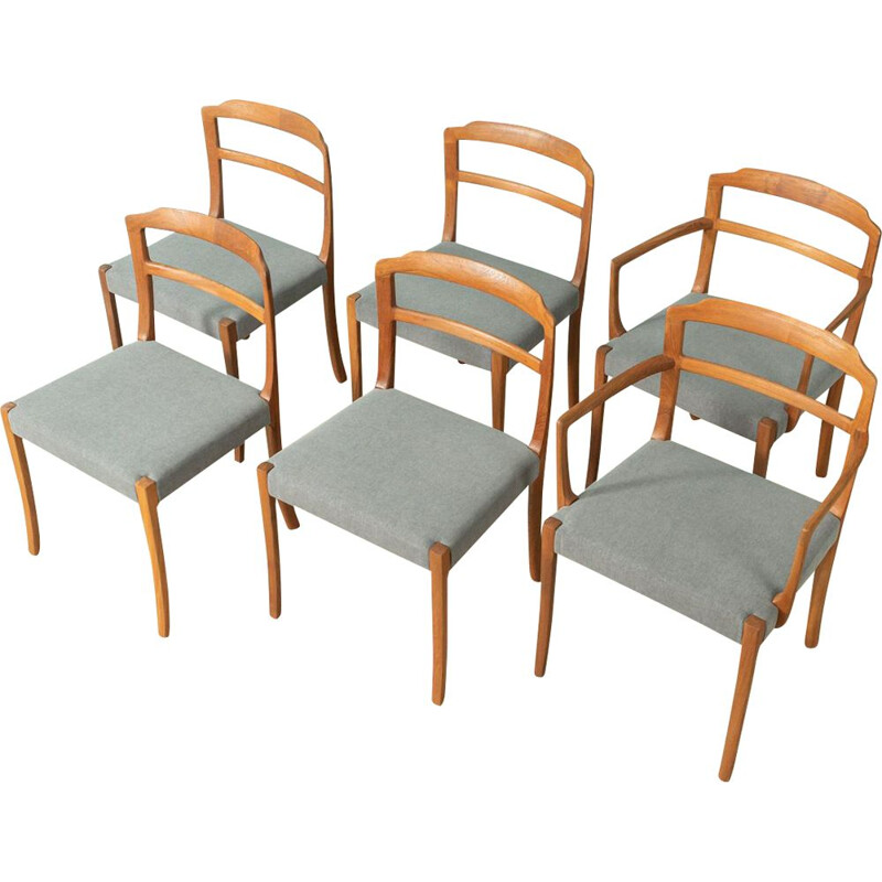 6 sillas de comedor vintage de Ole Wanscher para A.J. Iversen, 1960