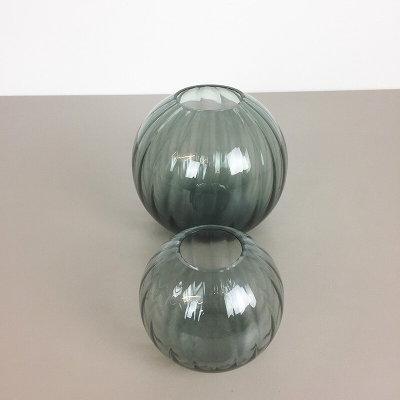 Set of two WMF vases in glass, Wihelm WAGENFELD - 1960s