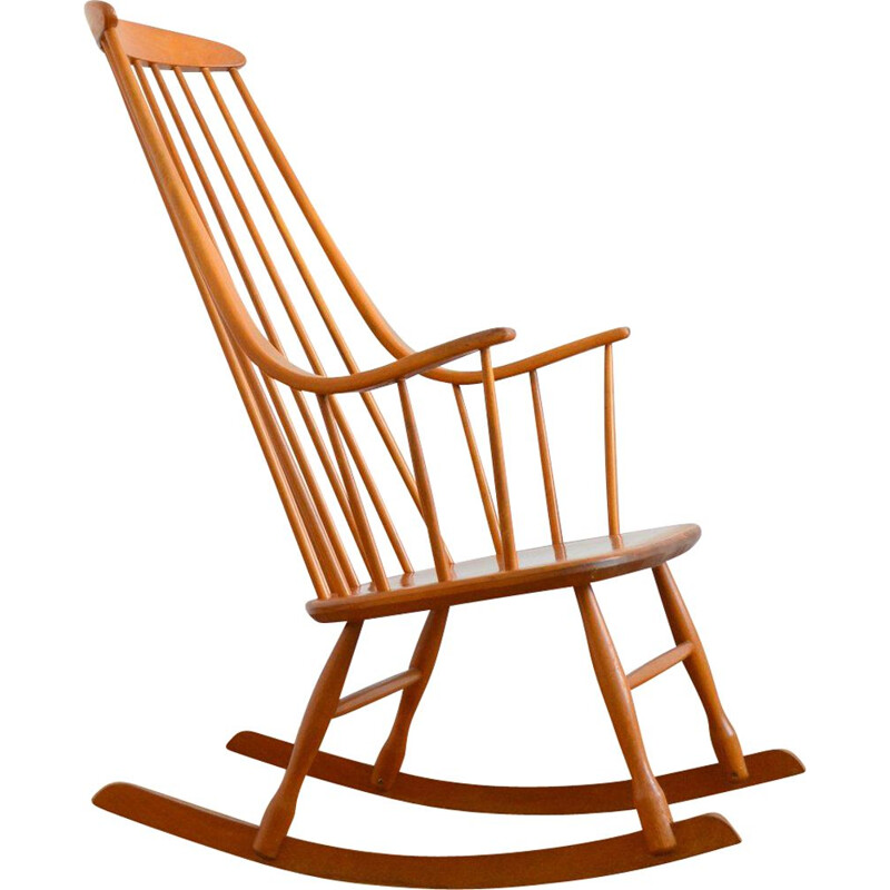 Grandessa Scandinavian vintage rocking chair by Lena Larsson, 1960