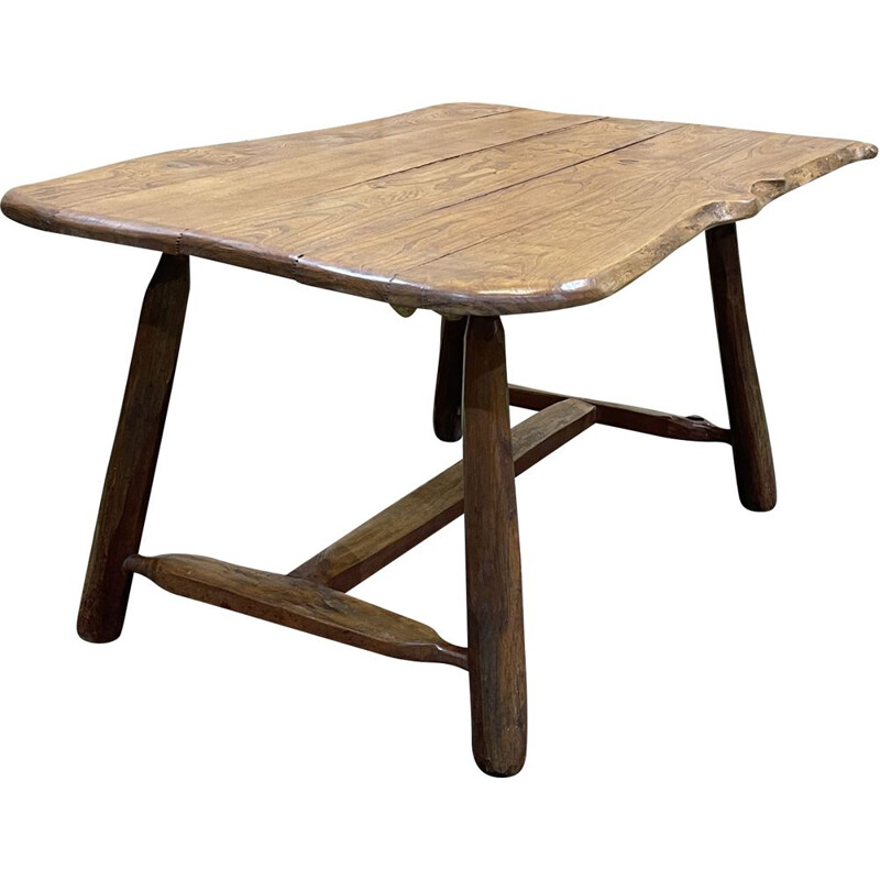 Vintage elm farm table, 1950