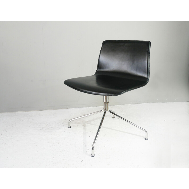 Mid-century Italian leather desk chair, 1970s